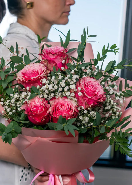 Bouquet di rose rosa - Nascita e Nuovi Arrivi Emozioni Torino