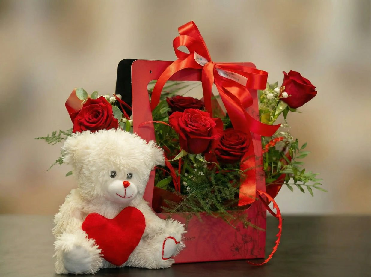 Borsetta di Rose e Peluche Torino | Idea Regalo Originale San Valentino Emozioni