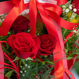 Borsetta Floreale con Rose Rosse - Idea Regalo San Valentino Torino Emozioni