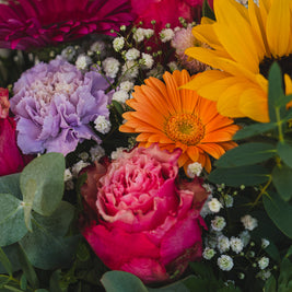 Bouquet Colorato con Girasoli, Gerbere e Rose | Consegna a Torino