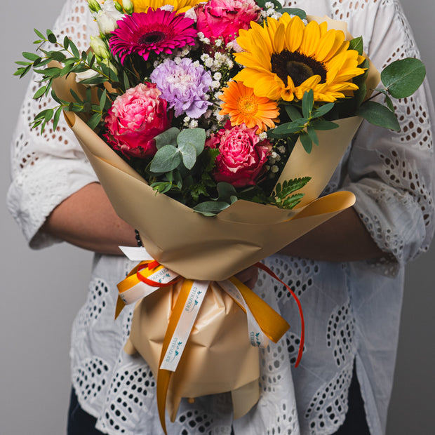 Bouquet Colorato con Girasoli, Gerbere e Rose | Consegna a Torino