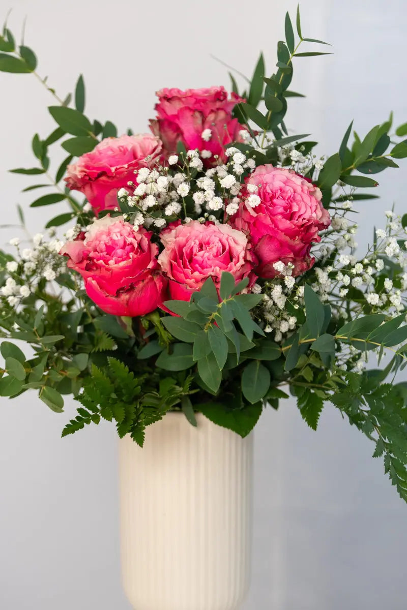 Bouquet di Rose Rosa e Gypsophila | Consegna a Torino Emozioni