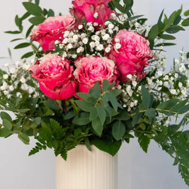 Bouquet di Rose Rosa e Gypsophila | Consegna a Torino Emozioni