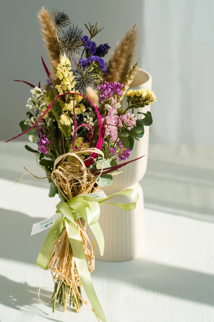 Bouquet di Fiori Secchi Colorati | Bouquet Lungo e Luminoso Emozioni