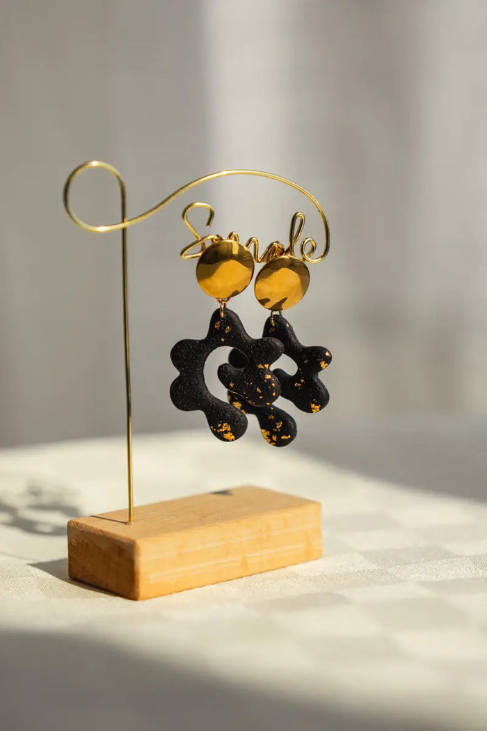 Orecchini Pendenti Nero & Oro | Clay Design Emozioni