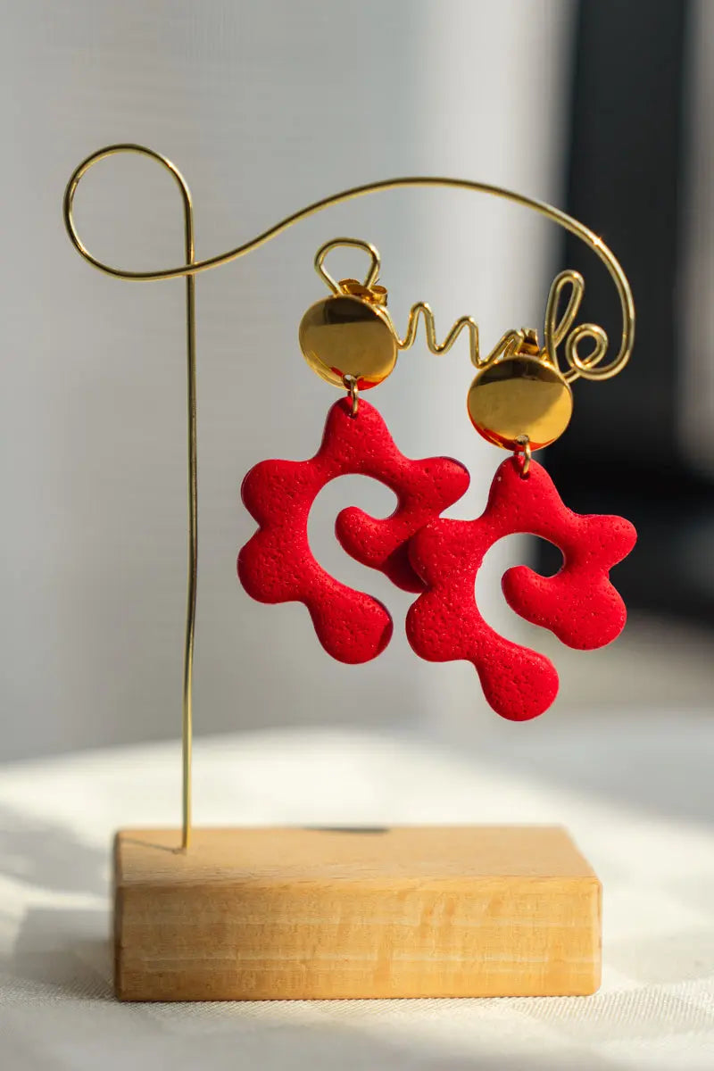 Orecchini Pendenti Corallo Rosso | Clay Design Emozioni