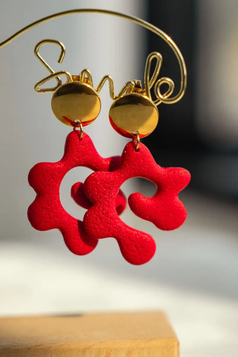 Orecchini Pendenti Corallo Rosso | Clay Design Emozioni