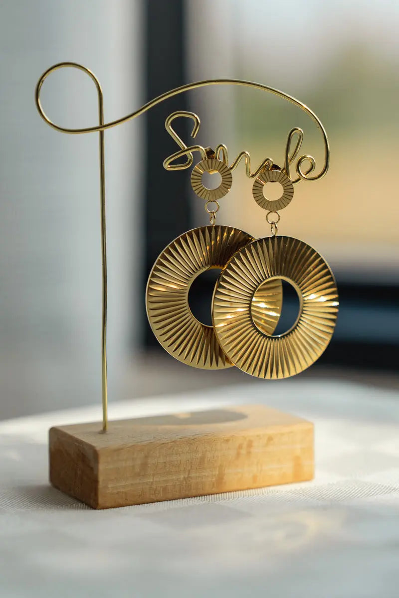 Orecchini Pendenti Solare Oro | Clay Design Emozioni