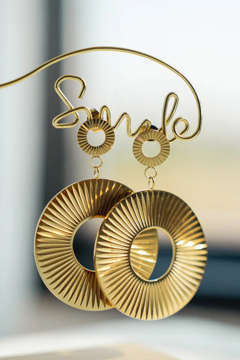 Orecchini Pendenti Solare Oro | Clay Design Emozioni