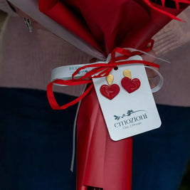 Orecchini a Cuore in Argilla Polimerica - Regalo San Valentino Originale Emozioni