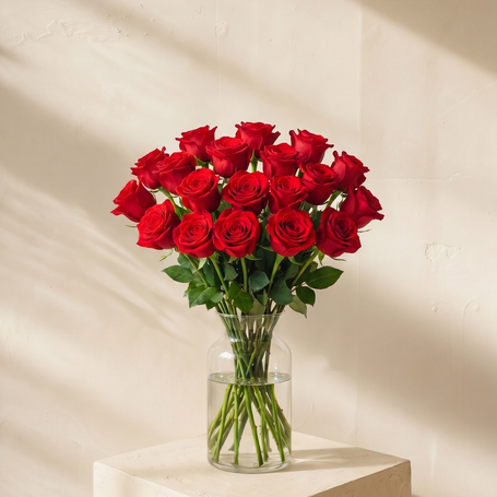 Mazzo di Rose Rosse a Gambo Lungo | Consegna a Torino