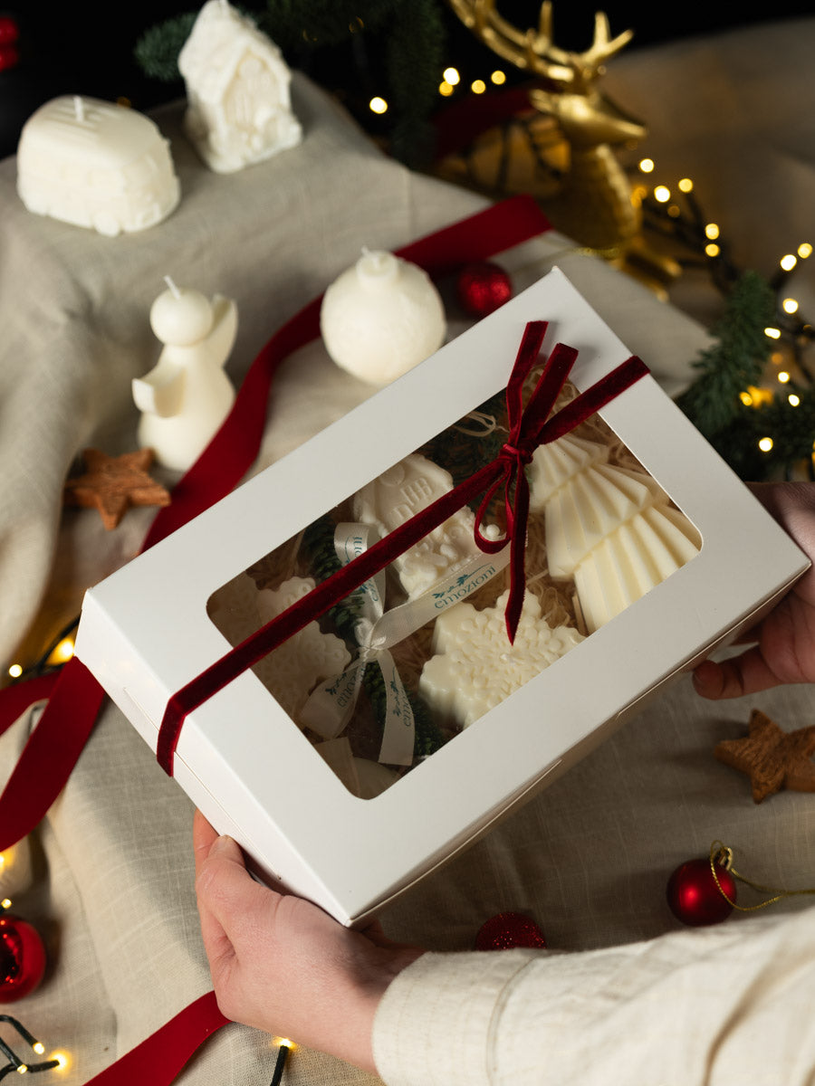 Gift Box Natale – 6 Candele Artigianali in Cera di Soia
