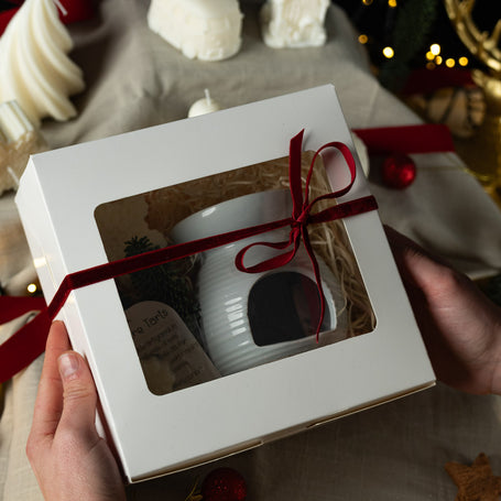 Gift Box Bruciaessenze+Tart+Candela Fiocco in Cera di Soia – Idea Regalo Profumata