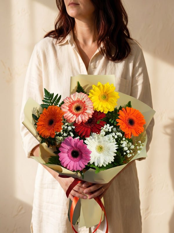 Boscaglia, bouquet di gerbere colorate — consegna a Torino