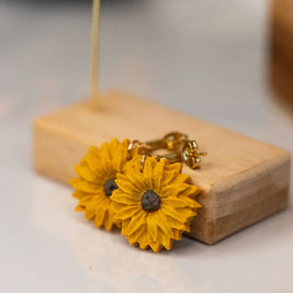 Orecchini Girasole in Argilla – Fatti a Mano | Clay Design Emozioni