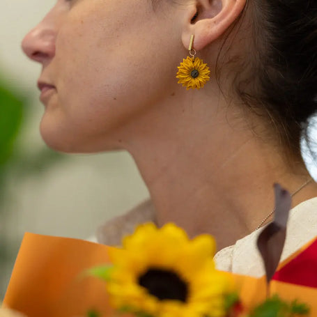 Orecchini Girasole in Argilla – Fatti a Mano | Clay Design Emozioni