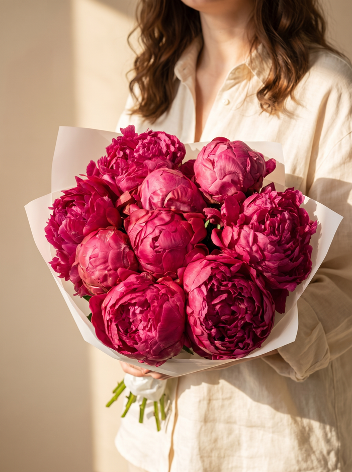 Fiorita, mazzo di 10 peonie fucsia — Emozioni Fiori Torino
