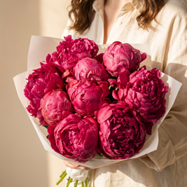 Fiorita, mazzo di 10 peonie fucsia — Emozioni Fiori Torino