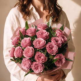 Bordura, mazzo di 18 rose garden rosa antico — Emozioni Fiori Torino