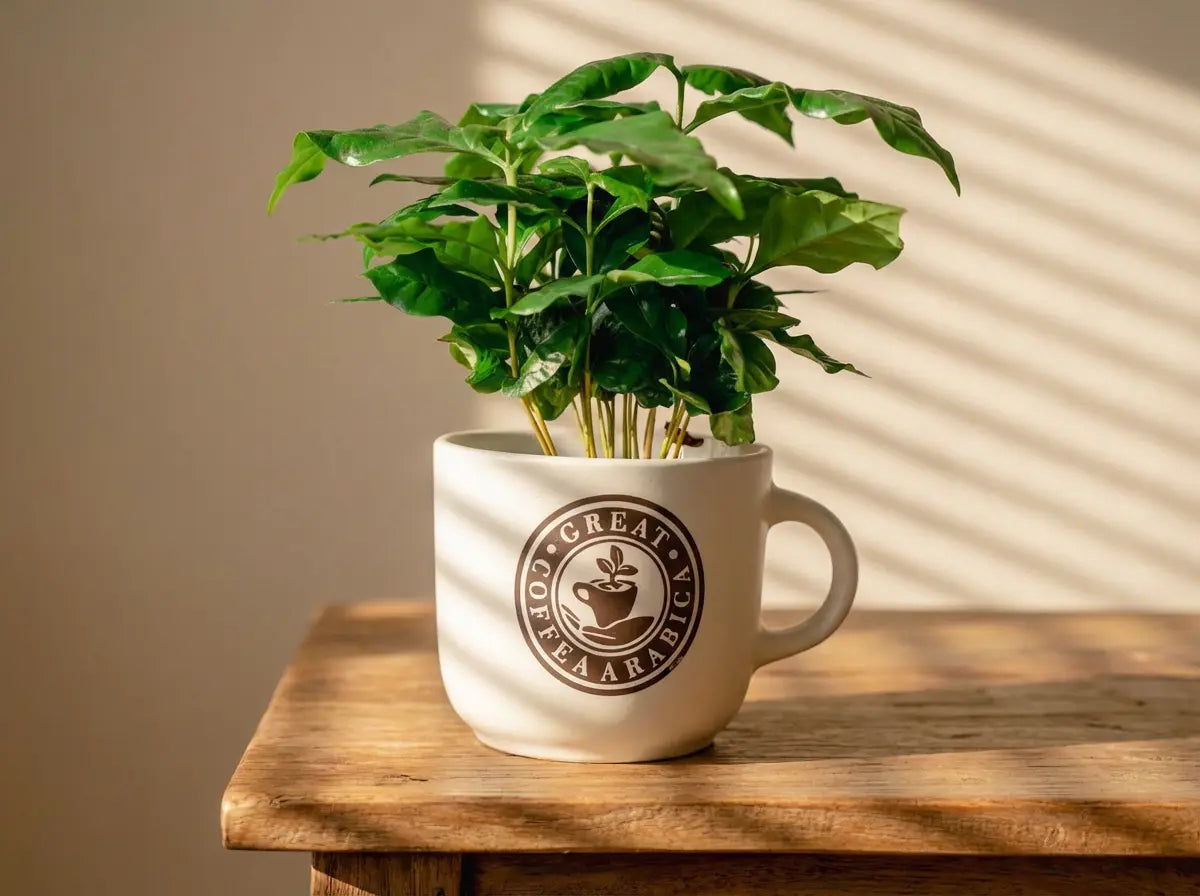 Pianta di Caffè Arabica in Tazza Decorativa Emozioni