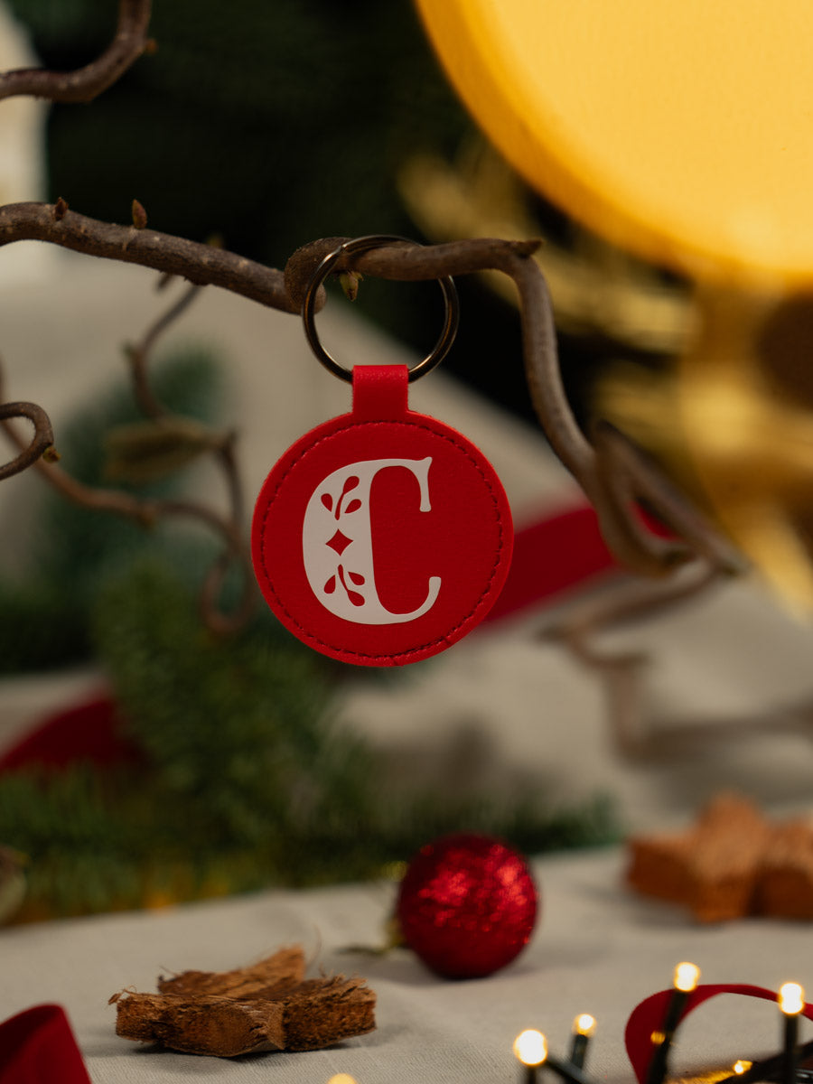 Portachiavi Personalizzato in Ecopelle – Iniziale in vinile