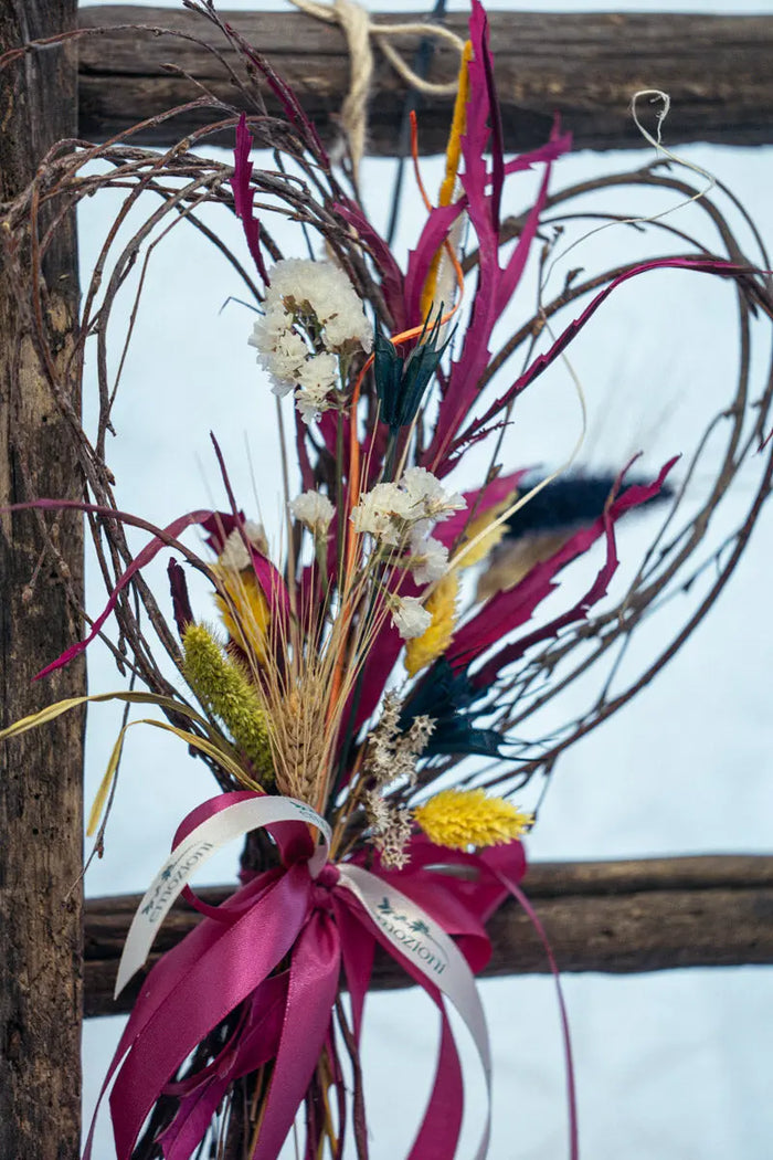 Cuore di Fiori Secchi in Toni Fucsia | Decorazione fatto a mano Emozioni