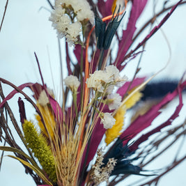Cuore di Fiori Secchi in Toni Fucsia | Decorazione Artigianale