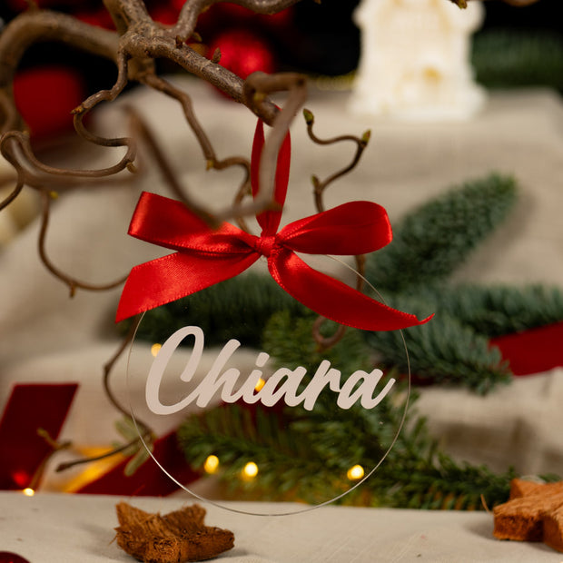 Targhetta Natalizia Personalizzata in Acrilico – Nome in vinile