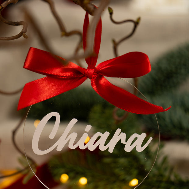 Targhetta Natalizia Personalizzata in Acrilico – Nome in vinile