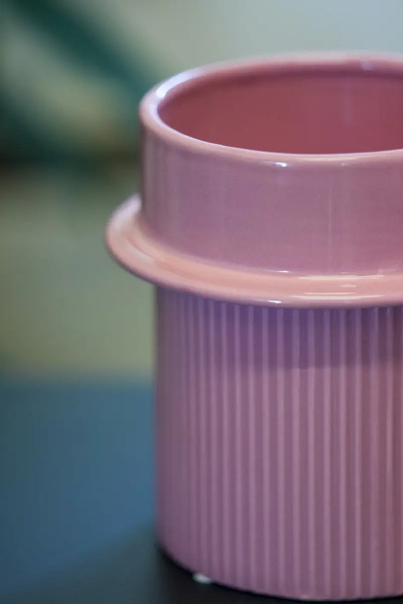 Vaso Rosa Rigato in Ceramica Emozioni