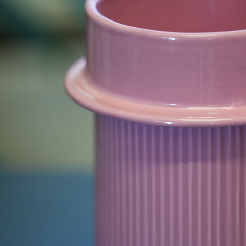 Vaso Rosa Rigato in Ceramica