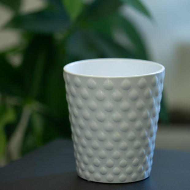 Vaso Bianco Puntinato in Ceramica