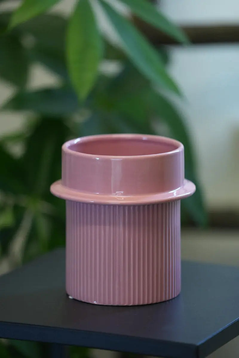 Vaso Rosa Rigato in Ceramica Emozioni