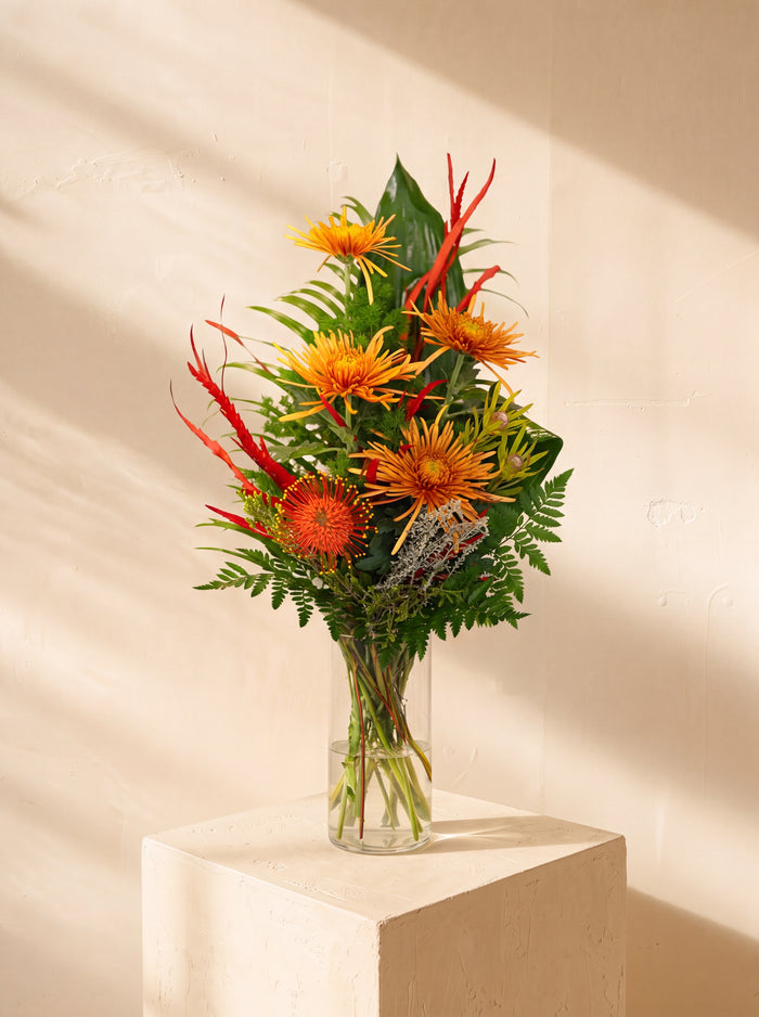 Aranciera, crisantemi arancio nel vaso — Emozioni Fiori Torino